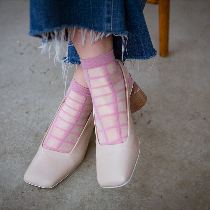 SHEER WINDOWPANE SOCKS
