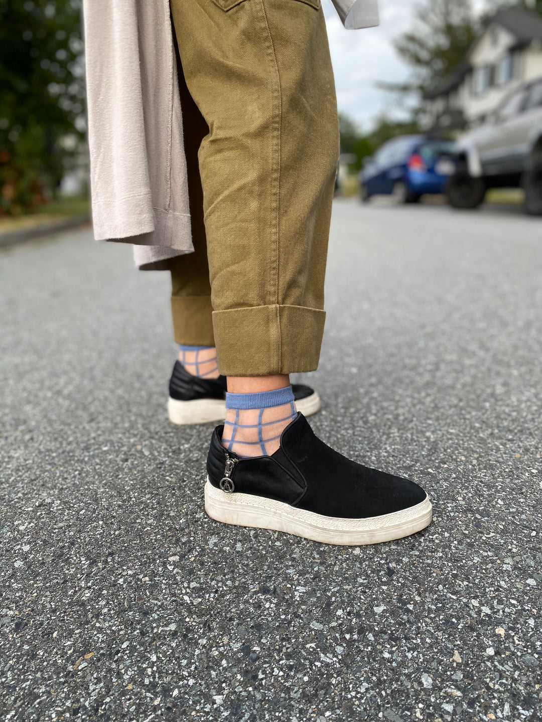 SHEER WINDOWPANE SOCKS