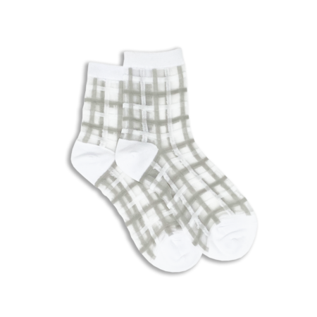 SHEER PLAID ANKLE SOCKS